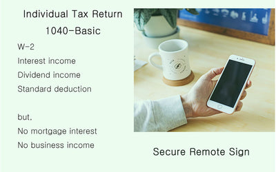 Individual Tax Return 1040 - Basic ($120 and bill later)